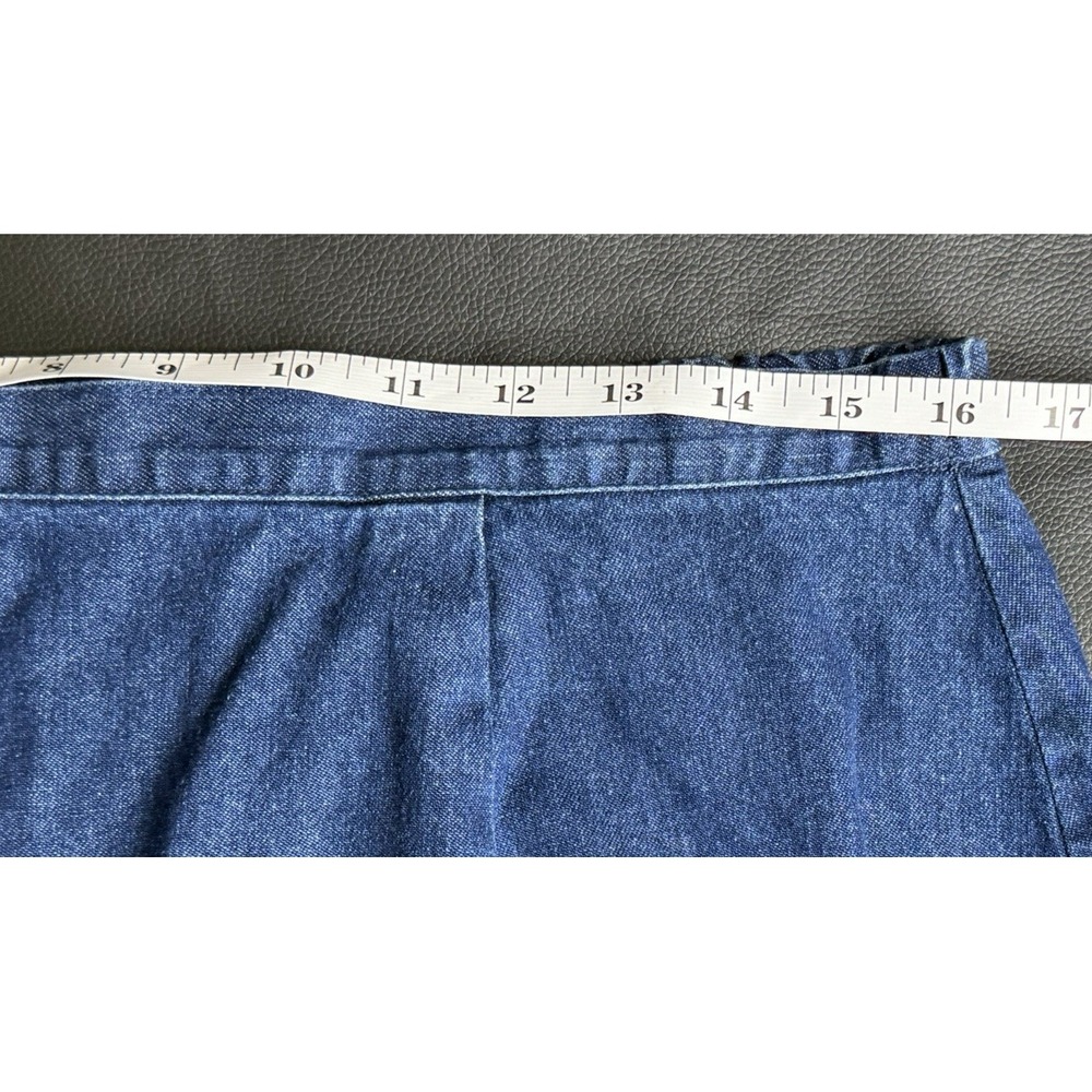 On The‎ Verge Vintage Denim Maxi Skirt Embroidered Floral Boho Cottagecore M USA - Picture 8 of 10